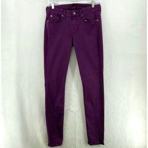 7 FOR ALL MANKIND Gwenevere Plum Skinny Jeans Sz 26